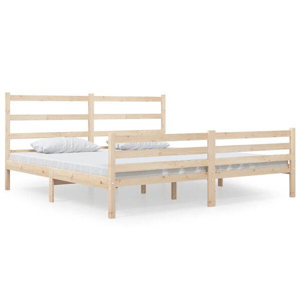 vidaXL Bed Frame without Mattress Solid Wood Pine 140x190 cm
