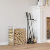 vidaXL Firewood Rack 80x28x86 cm Stainless Steel