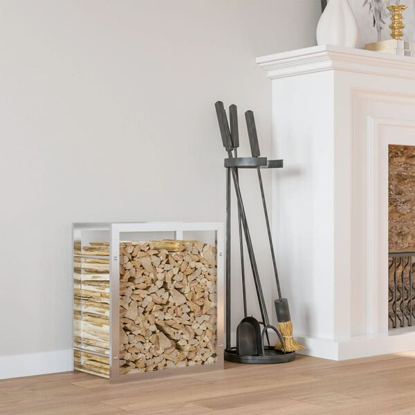 vidaXL Firewood Rack 80x28x86 cm Stainless Steel
