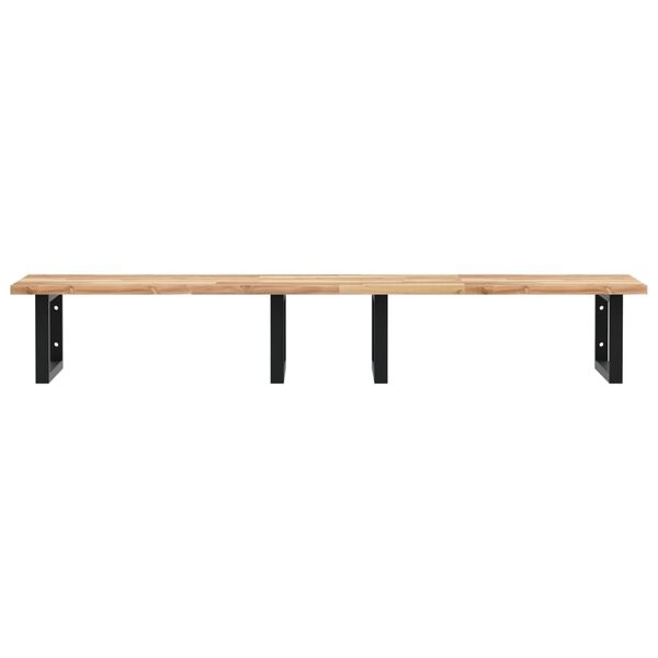 vidaXL Basin Shelf Wall Mounted Steel and Solid Wood Acacia
