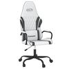 vidaXL Massage Gaming Chair White and Black Faux Leather