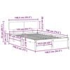 vidaXL Bed Frame with Headboard White 135 x 190 cm Solid Pine Wood