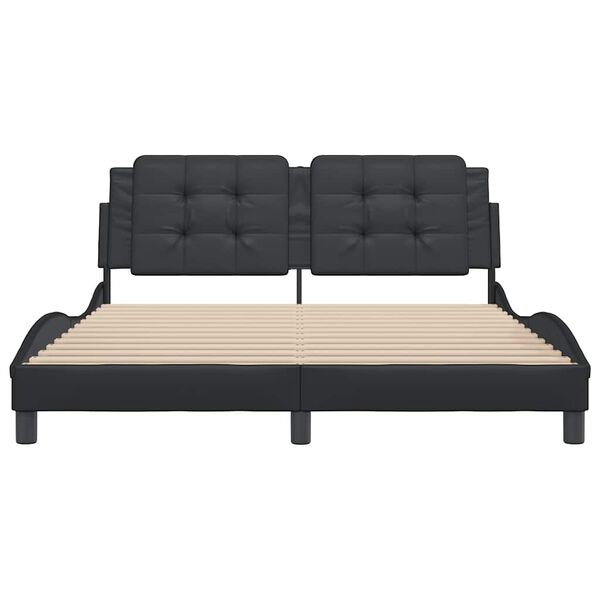 vidaXL Bed Frame without Mattress "Zadar" Black 160x200 cm Faux Leather
