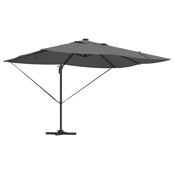 vidaXL Cantilever Roma Parasol Anthracite and Black 352 x 251 x 265 cm