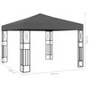 vidaXL Gazebo with LED String Lights 3x3 m Anthracite Fabric