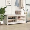 vidaXL Shoe Bench White 110x38x45,5 cm Solid Wood Pine