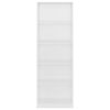 vidaXL 5-Tier Book Cabinet High Gloss White 60x24x175 cm Engineered Wood