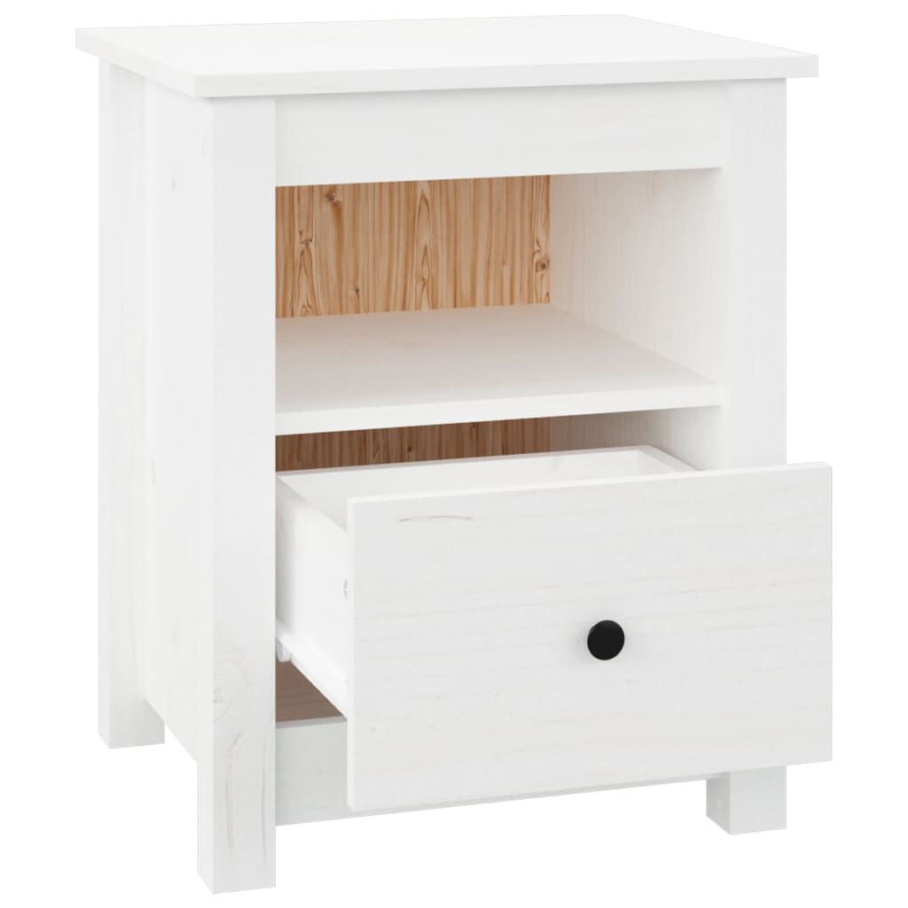 vidaXL Bedside Cabinets 2 pcs White 40x35x49 cm Solid Wood Pine