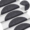 vidaXL Stair Mats Self-adhesive 10 pcs 56x17x3 cm Dark Grey Half Round