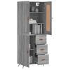 vidaXL Highboard Grey Sonoma 69.5x34x180 cm Engineered Wood