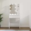 vidaXL Dressing Table with LED High Gloss White 60x40x140 cm