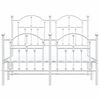 vidaXL Metal Bed Frame without Mattress with Footboard White 120x200cm