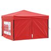 vidaXL Folding Party Tent with Sidewalls Red 3x3 m