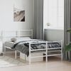 vidaXL Metal Bed Frame without Mattress with Footboard&nbsp;White 120x190cm