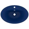 vidaXL Luxury Basin Overflow Oval Matt Dark Blue 58.5x39 cm Ceramic