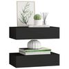 vidaXL Wall-mounted Drawer Shelves 2 pcs Black 40x23.5x10cm MDF