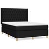 vidaXL Box Spring Bed with Mattress Black 140x190 cm Fabric