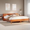 vidaXL Bookcase Bed without Mattress Wax Brown 200x200 cm Solid Wood Pine