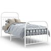 vidaXL Metal Bed Frame without Mattress with Footboard White 80x200cm