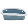vidaXL Cat Litter Tray White and Blue 58x39x17 cm PP