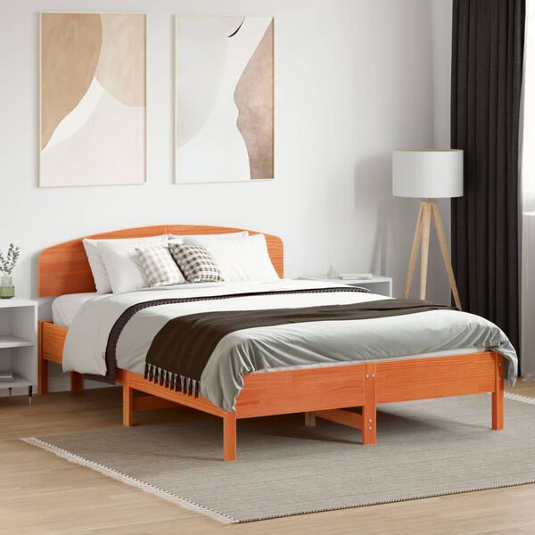 vidaXL Headboard Wax Brown 135 cm Solid Wood Pine