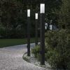vidaXL Bollard Lights with Sensor&Outlet 3 pcs 110 cm Black IP44
