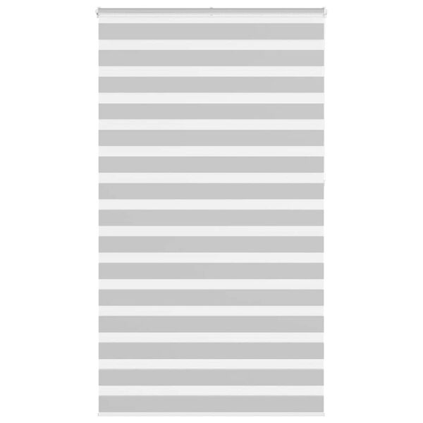 vidaXL Zebra Blind Light Grey 130x230 cm Fabric Width 125.9 cm Polyester