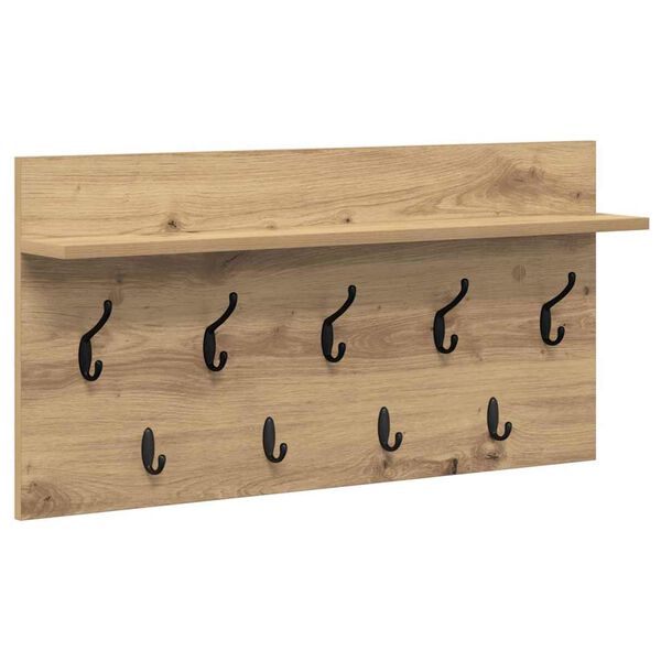 vidaXL Wall-Mounted Coat Rack with Shelf Artisan Oak 80 x 40 x 12 cm