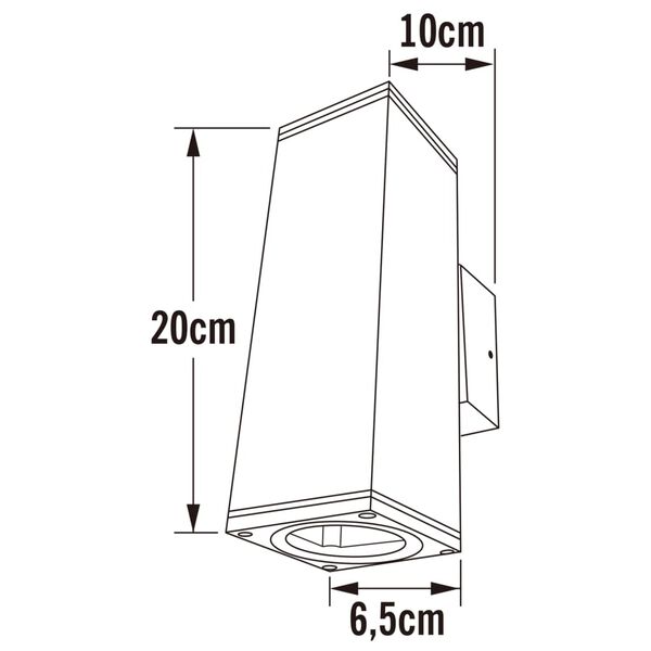 KONSTSMIDE Wall Light Monza Double Square Dark Grey