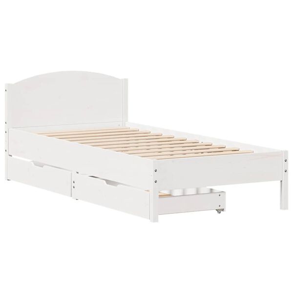 vidaXL Bed Frame without Mattress White 90x190 cm Single Solid Wood Pine