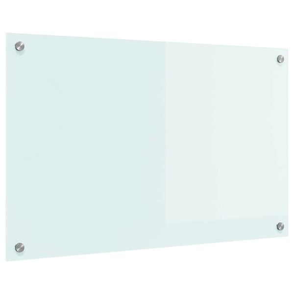 vidaXL Kitchen Backsplash White 80 x 50 cm Tempered Glass