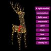 vidaXL 3D Reindeer with 140 LEDs Warm white 70 x 41 x 128 cm Rattan