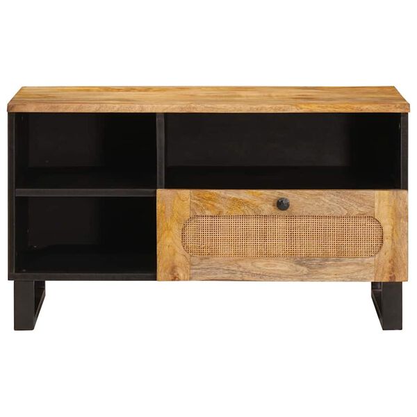 vidaXL TV Cabinet with Drawer Brown 80 x 33 x 46 cm Solid Mango Wood