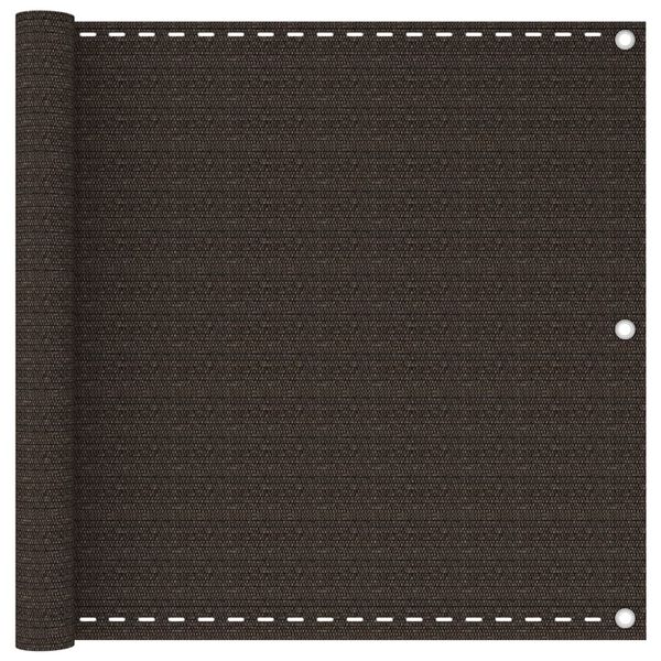 vidaXL Balcony Screen Brown 90x500 cm HDPE