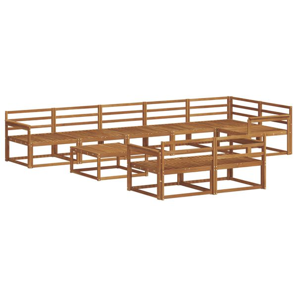 vidaXL Outdoor Sofa Set 9 pcs Natural Solid Acacia Wood