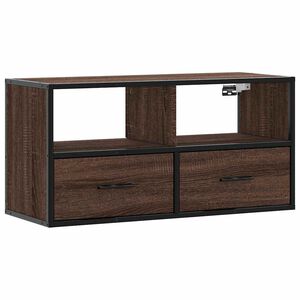 vidaXL TV Cabinet Brown Oak 80x31x39,5 cm Engineered Wood and Metal