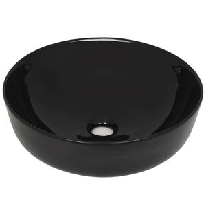 vidaXL Basin Ceramic Round Black 41.5x13.5 cm