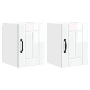 vidaXL Wall Cabinet LUCCA 2 pcs High Gloss White 30 x 31 x 40 cm