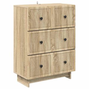 vidaXL Drawer Cabinet 66 x 34.5 x 90 cm Engineered Wood Sonoma Oak