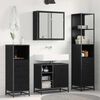 vidaXL Bathroom Furniture Set 4 pcs Black Oak Engineered Wood