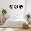 Homemania Wall Decoration World 140x41 cm Steel Black
