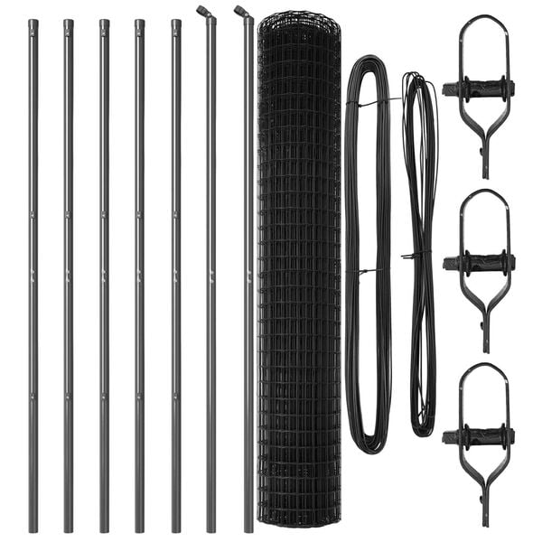 vidaXL Fence with Post Grey 1.5 x 10 m Steel