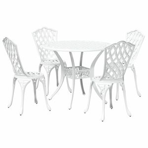 vidaXL Garden Dining Set 5 pcs White Aluminium