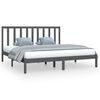 vidaXL Bed Frame without Mattress Grey Solid Wood Pine 180x200 cm Super King
