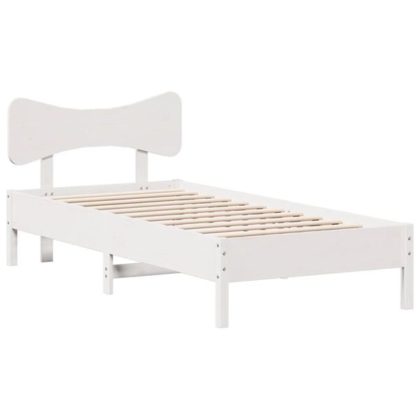 vidaXL Bed Frame without Mattress White 75x190 cm Small Single Solid Wood Pine