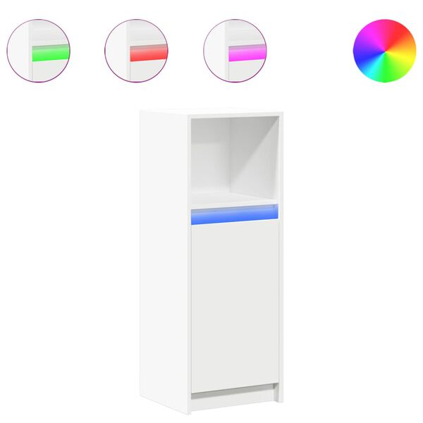 vidaXL Sideboard with LED White 38x34x100 cm Engineered Wood