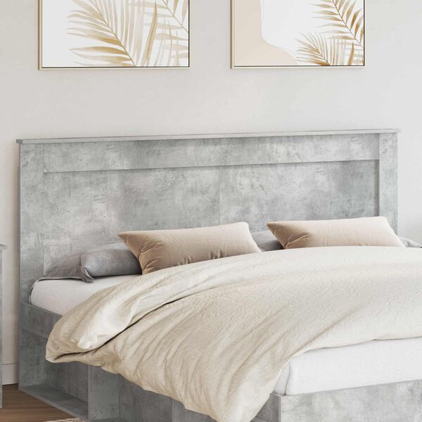 vidaXL Headboard with Headboard Concrete Grey 200 cm Engineered Wood