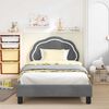 vidaXL Children's Bed Frame with Headboard Dark Grey 90 x 190 cm