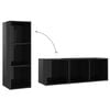 vidaXL 4 Piece TV Cabinet Set High Gloss Black Engineered Wood