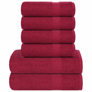 vidaXL 6 Piece Towel Set "FROGN" Bordeaux 360 gsm